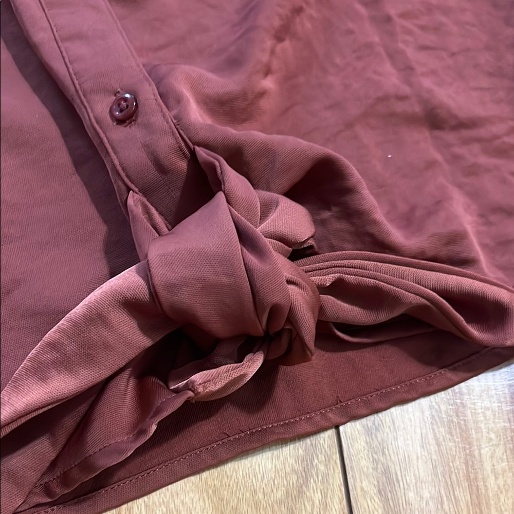 Rust Button-Up Blouse - Picture 4 of 7